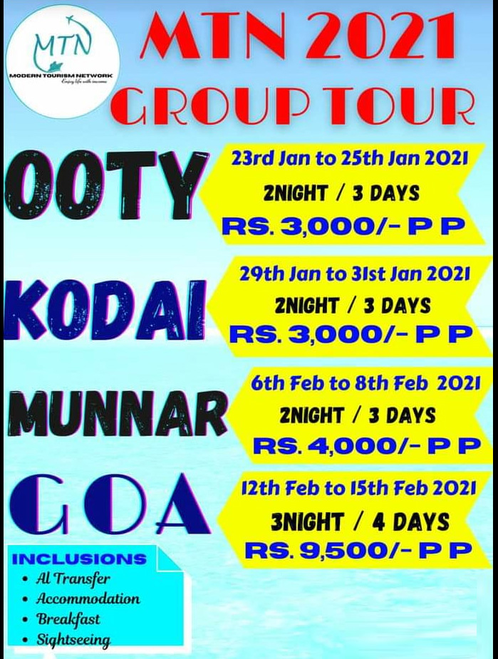 Modern Tourism Network  Ooty Tour Packages at Best Price